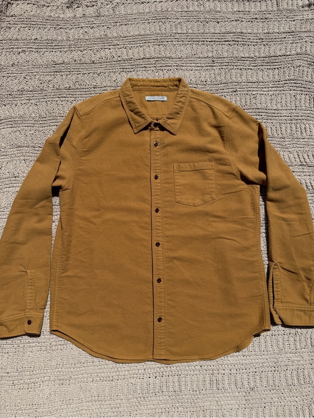 Outerknown Men's Moleskin Heavyweight Button-Down Shirt in Brown